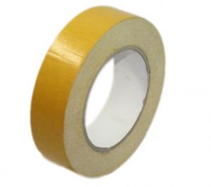 Hot melt 250mic self adhesive double sided cloth tape with yellow release Liner for carpet
