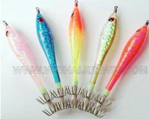 China fashion color luminous hard  squid jig hook fishing lure JWSQDJGHK-01 on sale