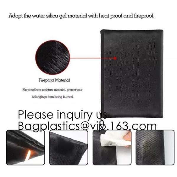 Fireproof Document Bag Silicone Coated Fire Resistant Money Bag Fireproof Safe Storage Bag,Cash Bag,Money bag, security