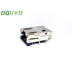 Dip RJ45 Single Port Connector 8 Pin Modular Jack With Lamp Shield Interface