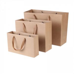  Biodegradable Printed Brown Paper Bags , Kraft Paper Gift Bags High Durability Manufactures