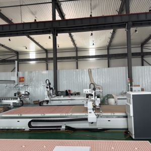 Dual Work Table CNC Nesting Router Machine 60m/min For Office Cabinet Panel