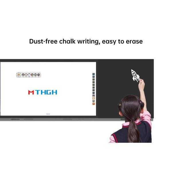 75 Inch Interactive Touch Screen Display Smart Blackboard with 500cd/㎡ Brightness and 3840*2160 Resolution
