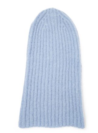 Ribbed Wool Slouchy Beanie Hat