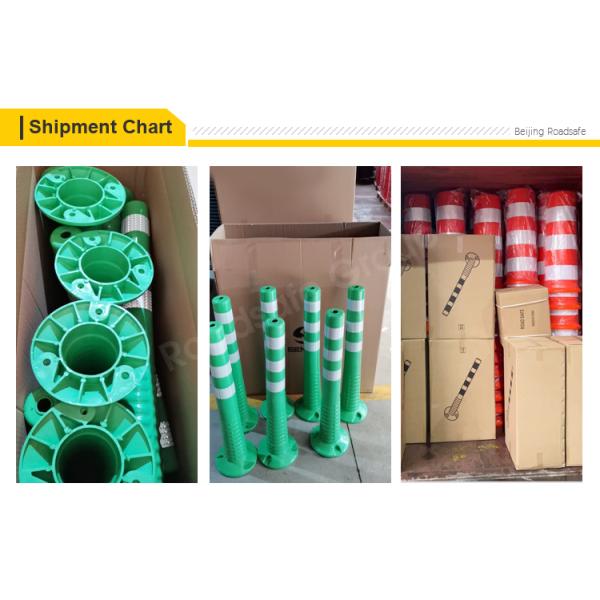 750mm PU Spring Post Orange Warning Post Traffic Bollard Reflective Delineator
