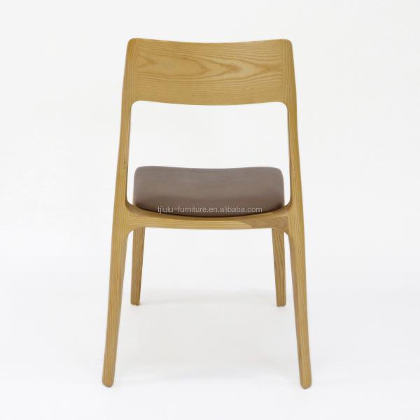 Nordic Modern Dining Room Solid Wood Frame Leather Dining Stackable Chair Timeless and Classic Design