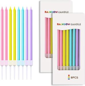  Rainbow Birthday Candles - Colorful Birthday Candle Cake Candles Cupcake Candles For Birthday, Wedding & Lucky Manufactures