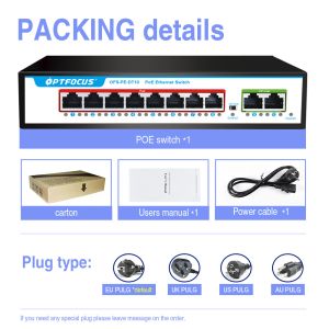 Factory OEM 8 port POE switch with 2 100mbps RJ45 and 8 100mbps POE port For
