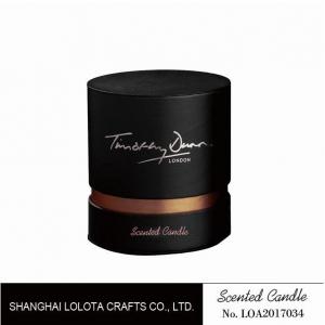  Non Toxic Handmade Soy Candles Black Round Rigid Box With Customized Printing Logo Manufactures