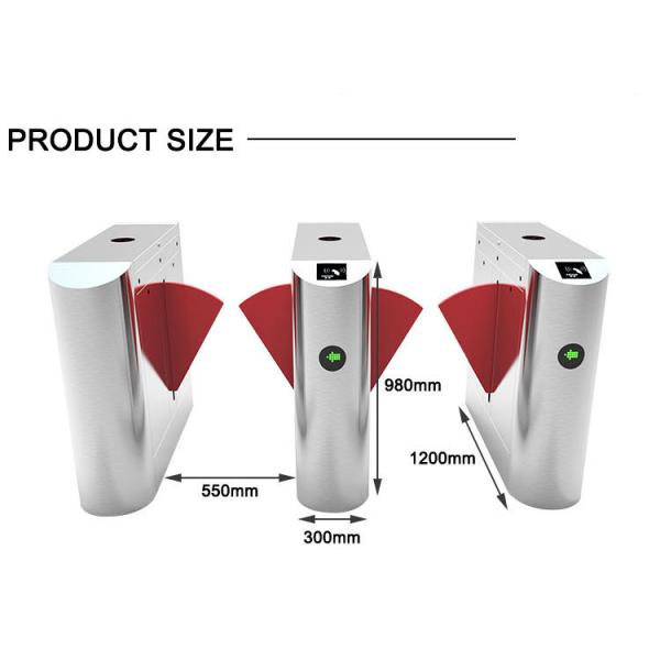 LED Light Single Lane Flap Barrier Automatic Pedestrian