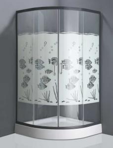 China Gold fish design toughened glass shower enclosure frameless shower cubicle on sale