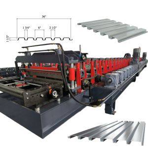 1.5 Inches B Type Deck Floor Roll Forming Machine With Embossing Strengthen Patterns
