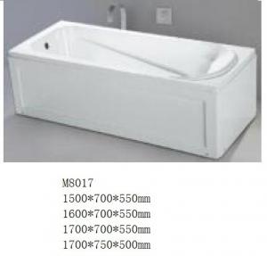 China Acrylic Rectangular Freestanding Soaking Tub / Stand Alone Soaker Tub on sale