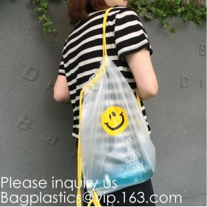 Drawstring Bag With Cord Lock And White Sturdy Mesh Material For Factories,