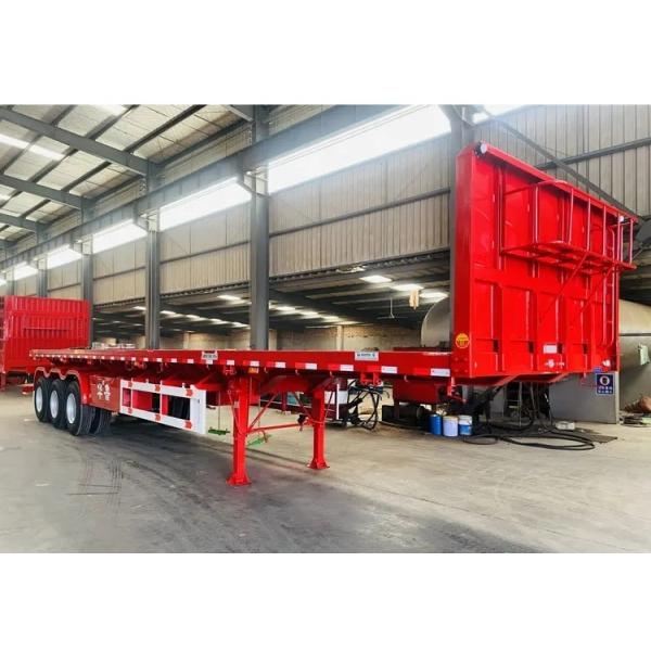 3 Axles 20 Foot Car Carrier Container Tandem Flat Truck Semi-Trailer 20FT 40FT Double Flatbed Container Trailer Flat Bed Trailer