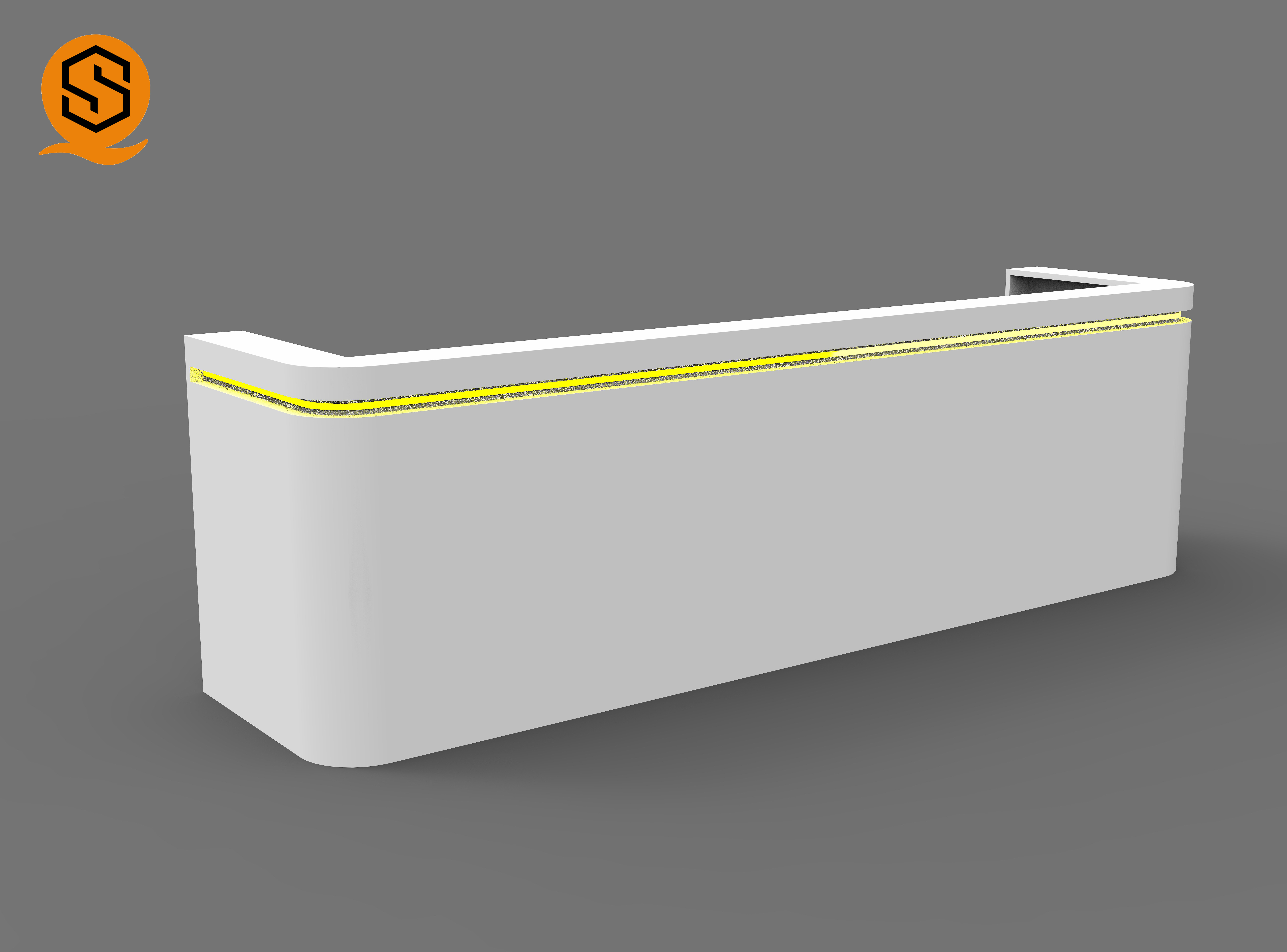Modern 2 People Artificial Stone Reception Desk With Joint Invisible