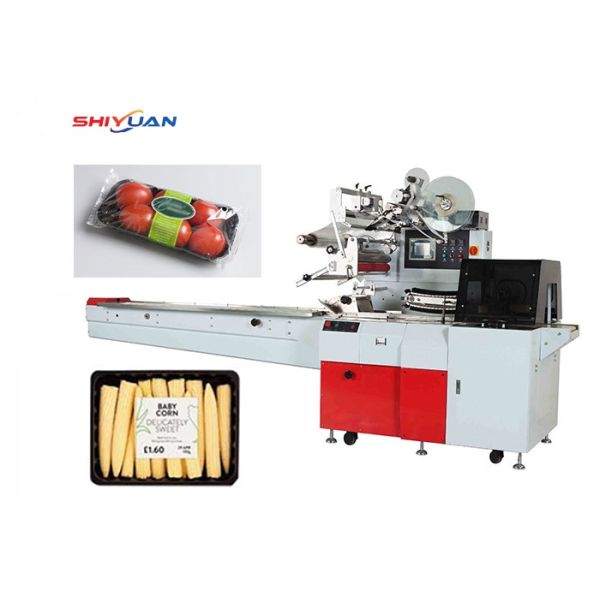 Horizontal Automatic Salad Packing Machine , Fresh Frozen Vegetable Packaging Machine