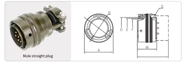 Aluminum Alloy Aviation Plug Connector Circular 10 Pin Plug Connector Small With Backshell