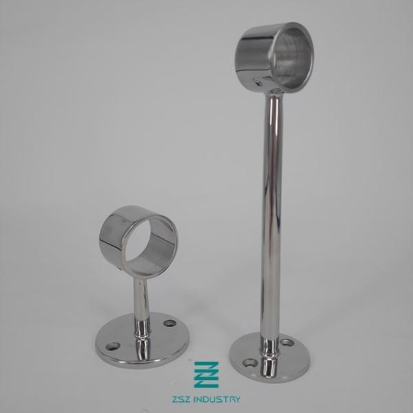 Mirror Polish Handrail Wall Bracket , Silver Stainless Handrail Bracket