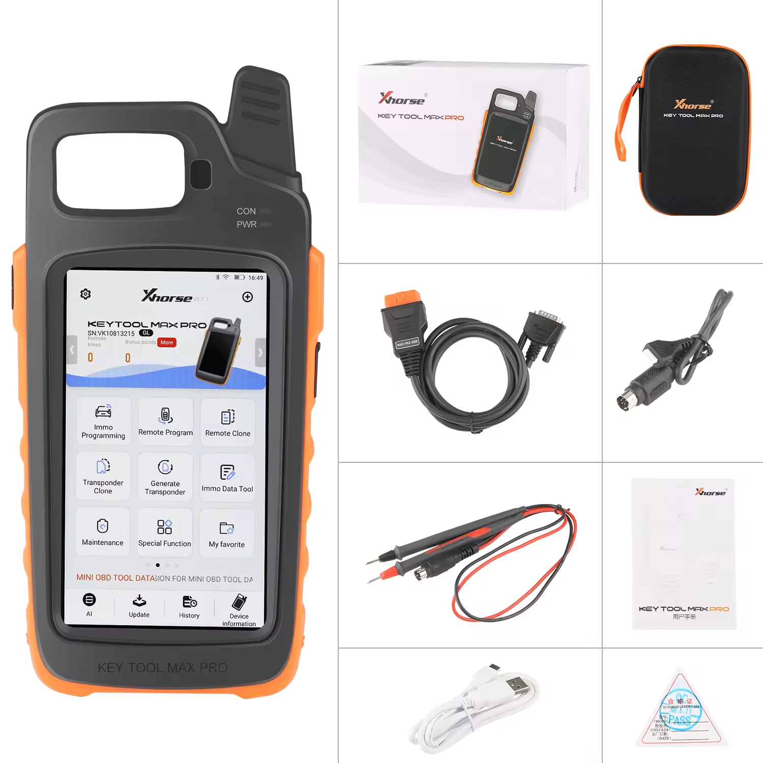  Xhorse VVDI Key Tool Max Pro with MINI OBD Tool Function Multiple Languages Support CAN FD/ Voltage and Leakage Current Manufactures