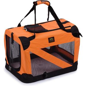  Soft Folding Travel Collapsible Pet Dog Crate Carrier Bag with leash holder Manufactures