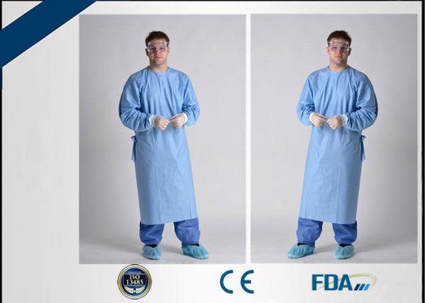 Quality Breathable Sterile Disposable Hospital Gown For Blood / Microbe Prevention for sale