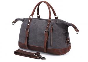  Grain Leather Canvas Carry On Duffel Bags Smooth Zipper OEM ODM Manufactures
