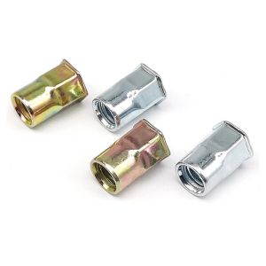 Flat Head Riveted Nuts Flat Round Head Internal And External Half Hex Rivet Nuts