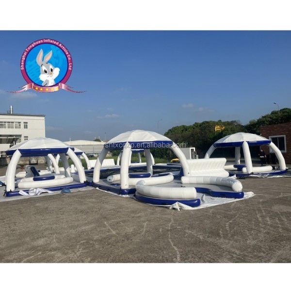 High Quality Inflatable Floating Tent Water Park Dock Funny Tent Inflatable Floating Station Gathering Tent