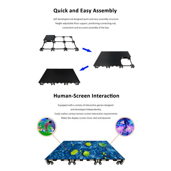 Radar Gravity Sensor Smart Display P3.91 P2.97 Immersive Interactive LED Floor Tile Screen