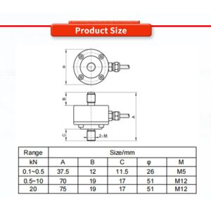 Force Sensor UNIVO UBWP307Y Rated Load 0.1-20kN for Robotic Arm and Small