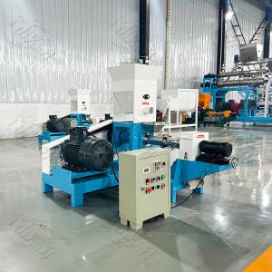  floating fish feed extruder machine designed for producing sinking and simple floating fish feed pellets using twin screw extrusion technology Manufactures