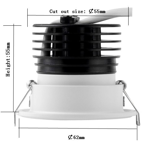 recessed led down lights 1 inch 4w adjustable led downlight ceiling light 110v
