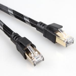  Outdoor Indoor Cat8 Patch Cable Nylon Braided 26AWG 40Gbps 2000MHz S/FTP Manufactures