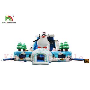 Custom Ice And Snow World Inflatable Dry Slide With Bouncy Course Waterproof