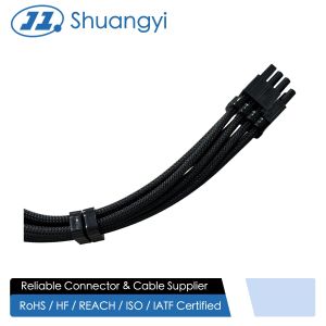  8 Pin PCIe power connector cable, sleeved PSU extension wire harness, electrical signal terminals customization for server GPU transmission male to Manufactures
