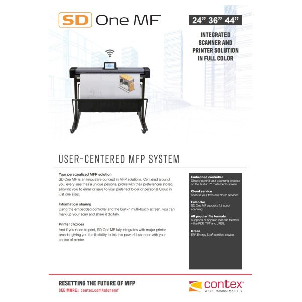 CONTEX SD One MF 44 Series Large Format CIS Technology Engineering Scanner Blueprint Map Scanner (B0+high-speed)