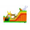 Rabbit Cartoon Inflatable Play Park 0.45-0.55mm Plato PVC Material for sale