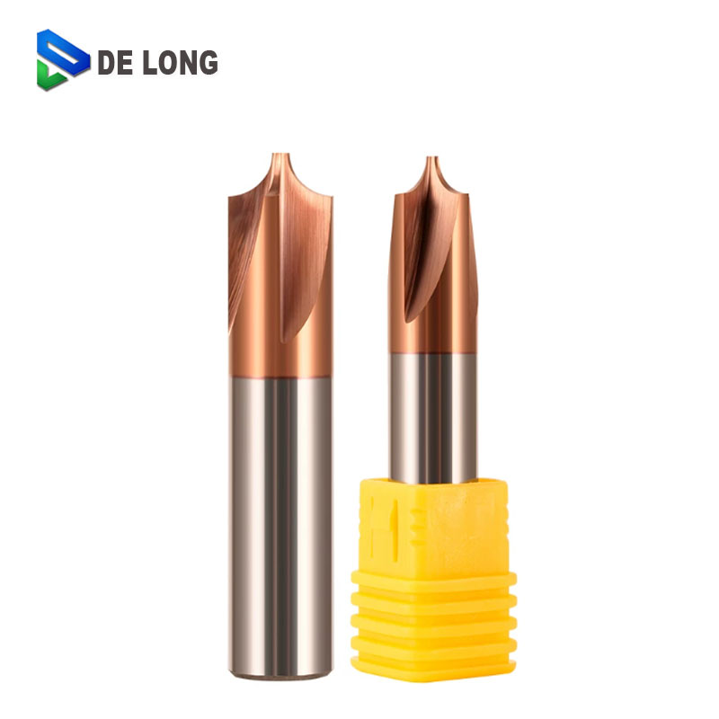 55 Degree Helix Angle Solid Carbide Corner Rounding End Mill with Bronze Nano-Coating for Steel and Stainless Steel