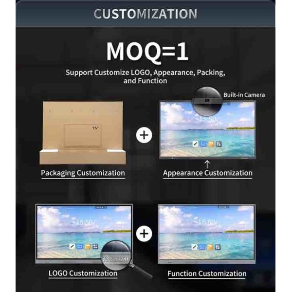 98 inch UHD 4K smart smartboard Interactive flat panel display for remote video conference
