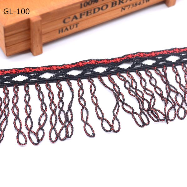 Eco Friendly Long 4 Grade Polyester Silk Fringe Trim