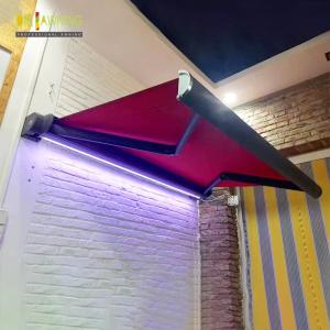  Retractable Full Cassette Electric Awning With Remote Control LED Light Manufactures