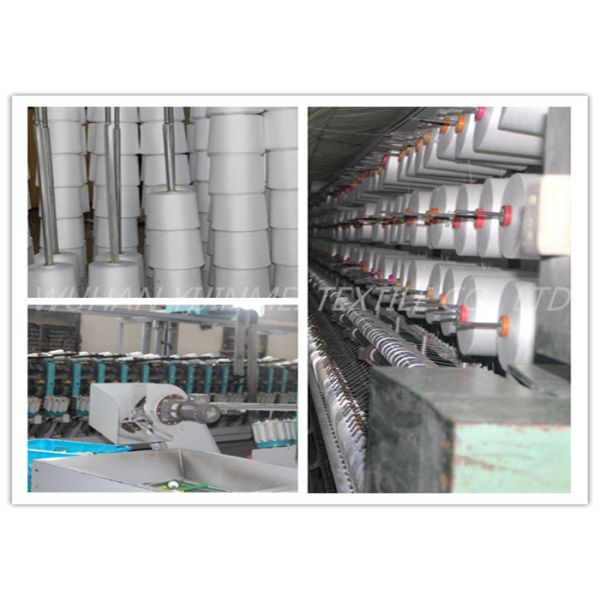 Ring Spun Polyester Raw White Yarn For Sewing Thread , Eco - Friendly