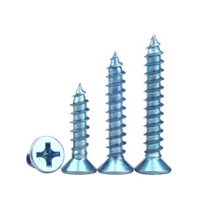 ZINC Plated C1022 Metric Measurement System Self-Tapping Screw with Cross Flat