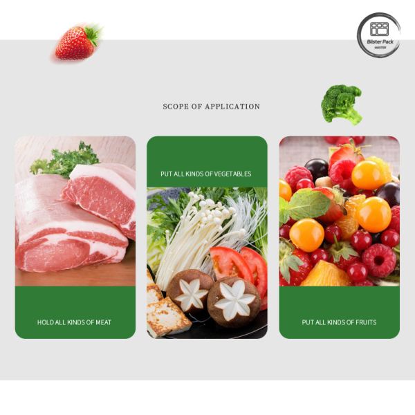 Transparent Disposable Fruit and Vegetable Tray Flat Bottom Plastic Packaging for Fresh Produce