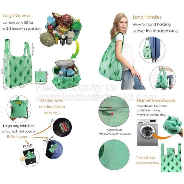 Quality Supermarket Cheap Recyclable Polyester Reusable Foldable Shopping Bag,Value Friendly Reusable Polyester Foldable Shoppin for sale