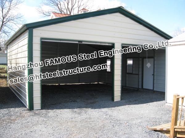 Quality Metal Garage Pre-engineered Building Steel Structure , Fabrication for sale