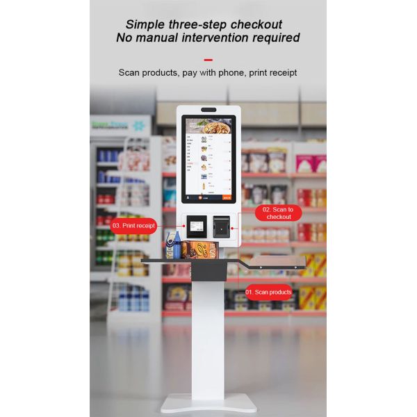 32 Inch Interactive In Store Ordering Kiosk With Voice Feedback for Enhanced User Experience