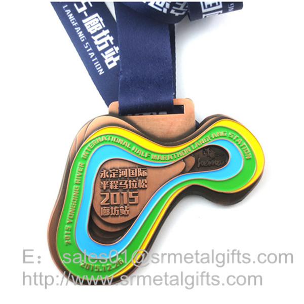 Quality Enamel Sports Prize Medals With Colour Filled, Soft Enameled Metal prizing Medals for sale