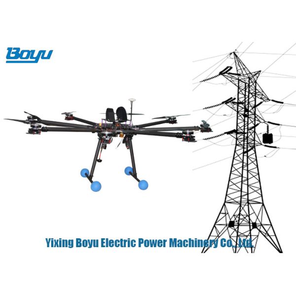 Quality UAV Drone Transmission Line Stringing Tools With Camera For Power Line , Vertical for sale